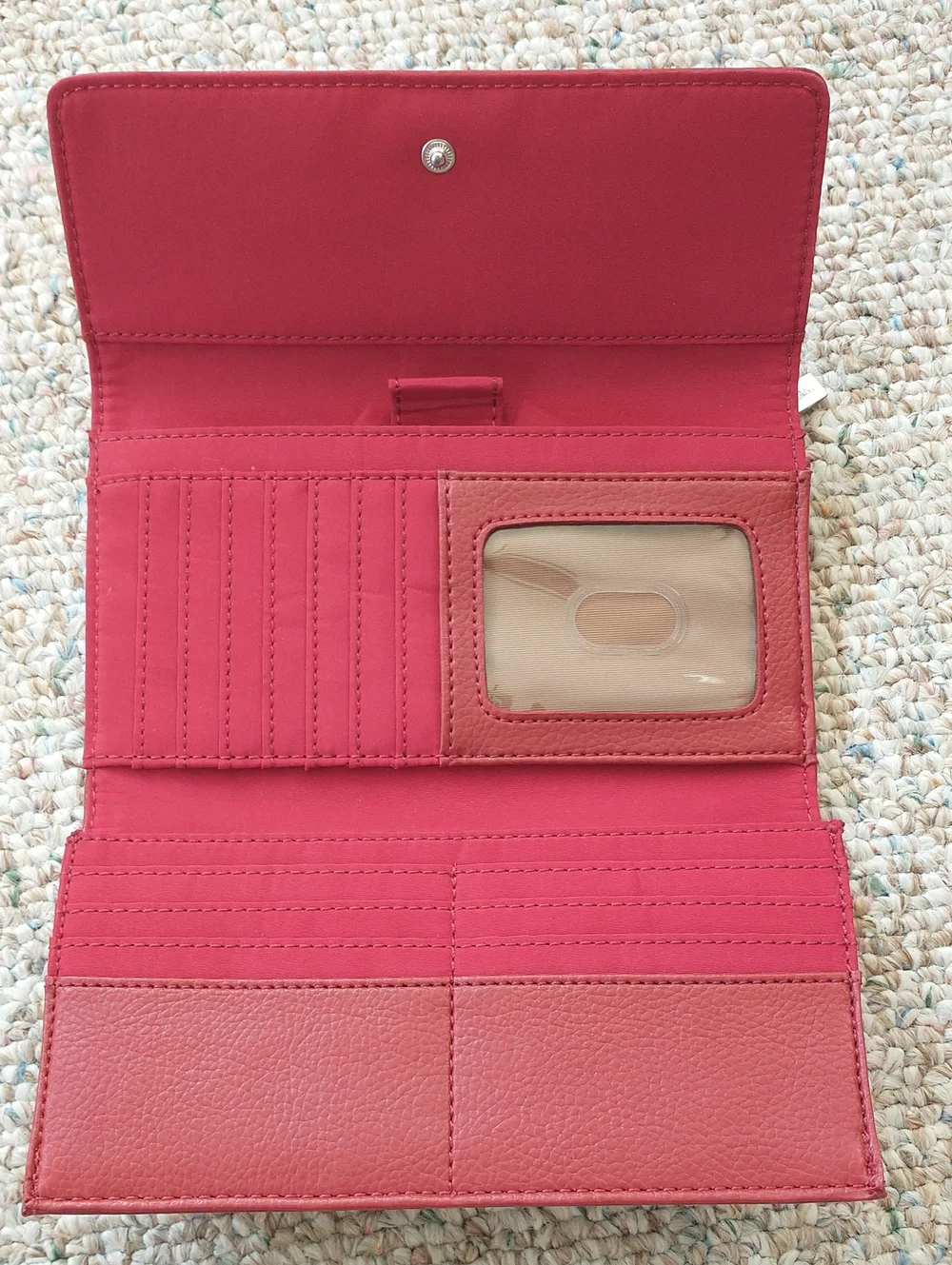 Nine & Company Faux Pebbled Leather Wallet Red